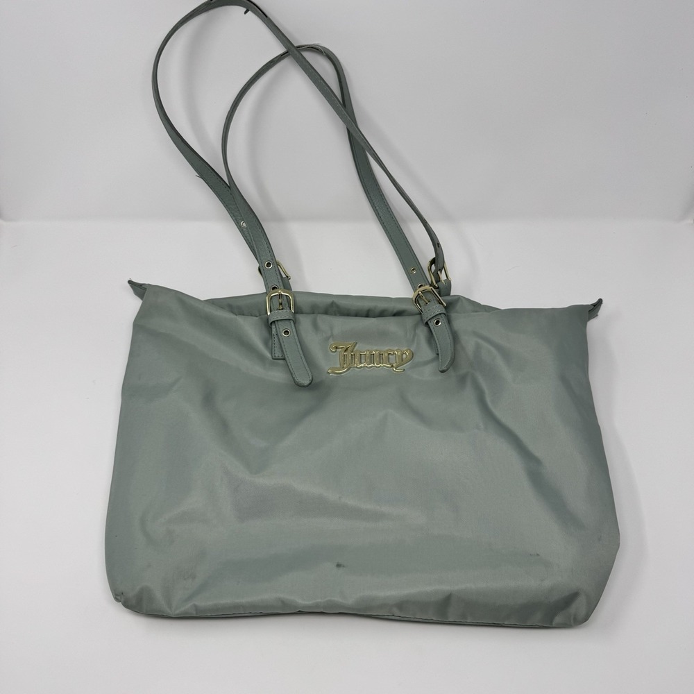 Juicy Couture Light Green Nylon Double‎ Handle Bag 16.5x12x4.5